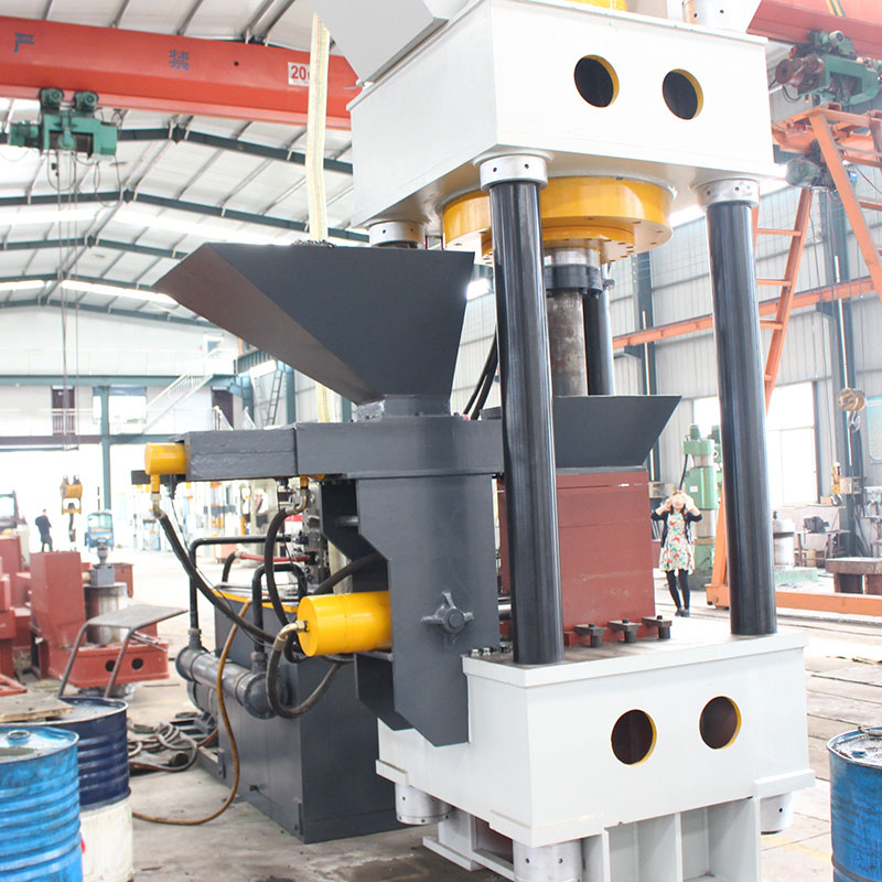 金屬粉末成型四柱油壓機630噸鋁屑壓塊成型機全自動屑餅機