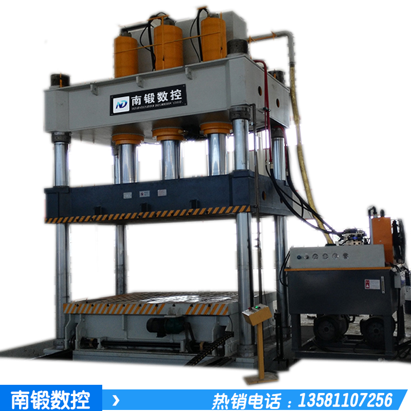 630噸四柱油壓機帶移動工作臺帶液壓墊液壓機壓汽車內飾油壓機